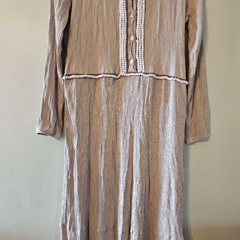 Refka Modest Pleated Long Sleeve Maxi Cream Dress Size US 12. - Picture 7 of 12